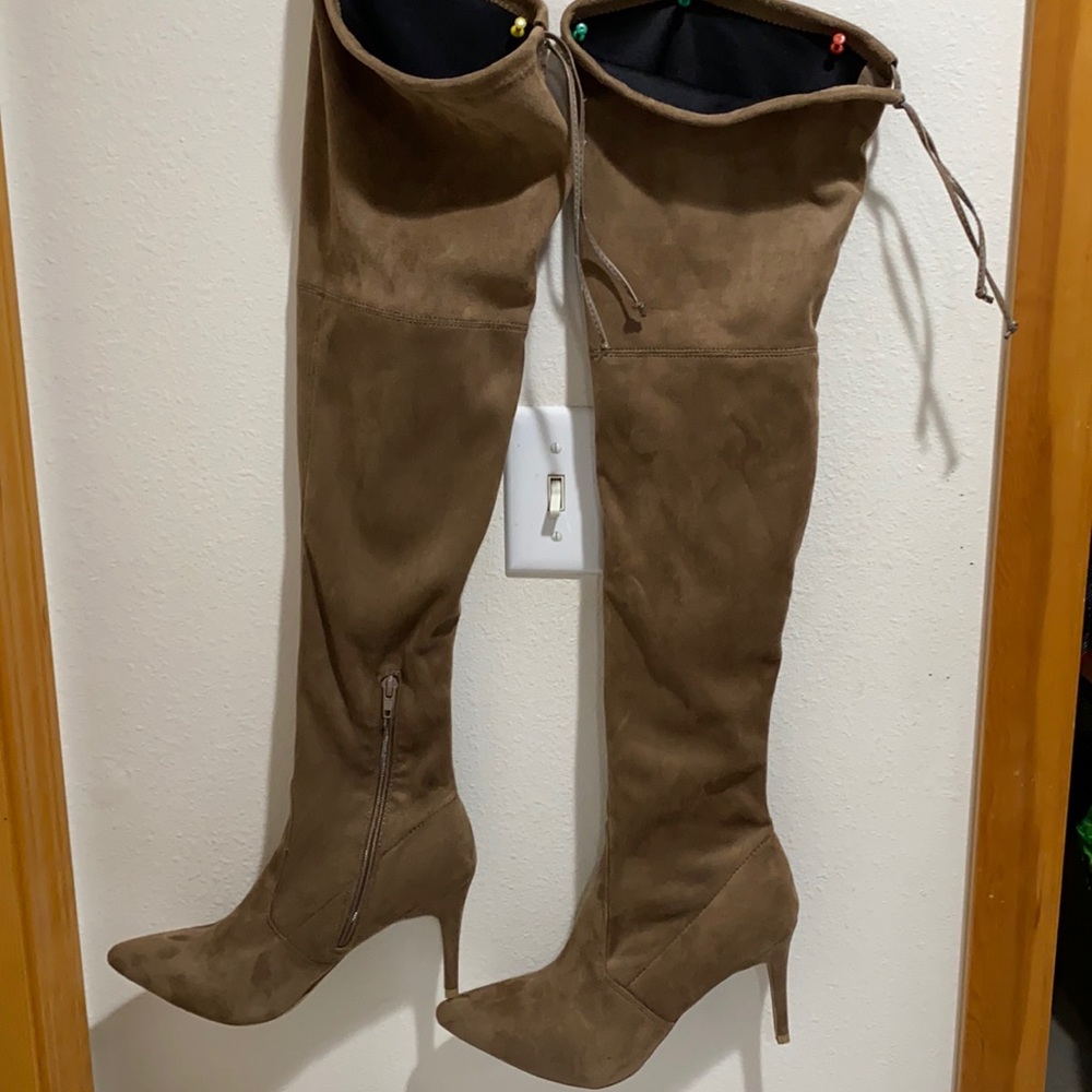 Suede deep tan Thigh Boots a must boot